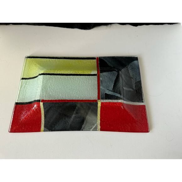 Sebino Arte glass tray, multi colored handmade in Italy NOS 2010-2019 - Picture 2 of 8